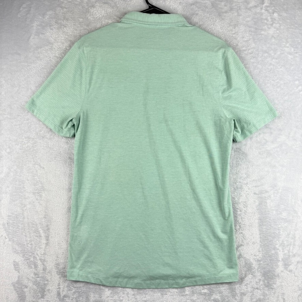 Lululemon Polo Shirt Mens Small Green Evolution Golf Tech Performance Stretch - Picture 4 of 8